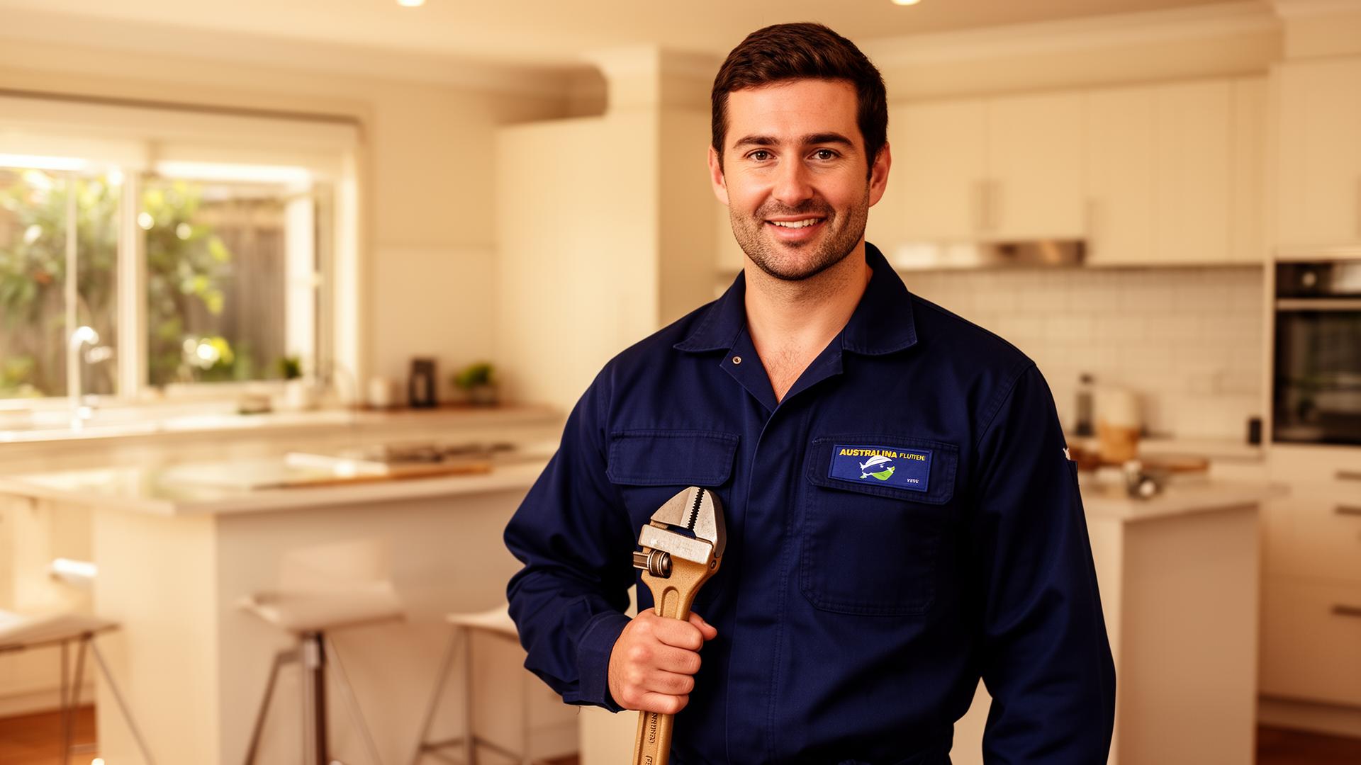 Professional plumber at work in a Sydney home